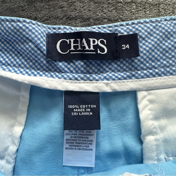 Mens Blue Chaps Shorts With Pockets Size 34 - Picture 2 of 6
